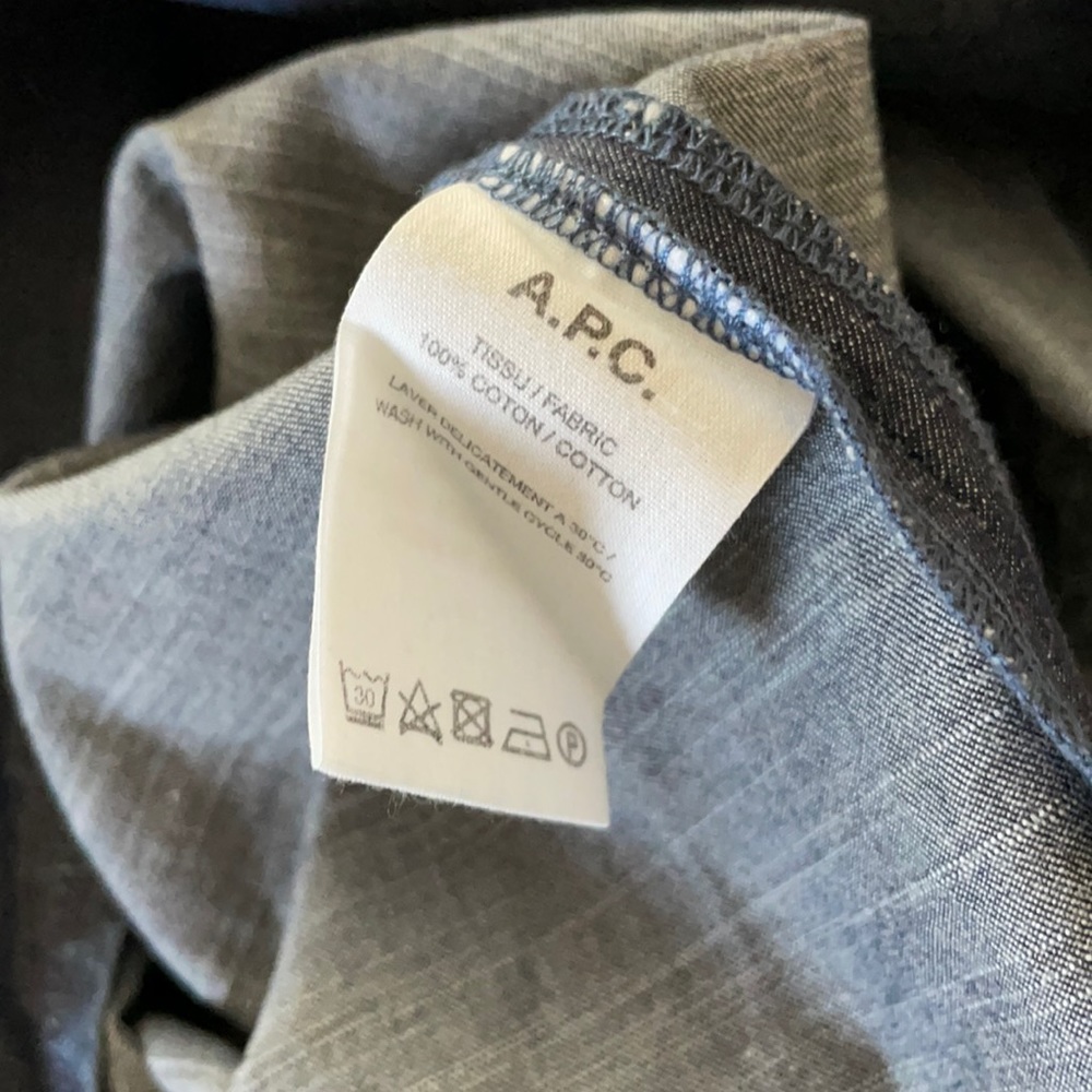 NWT A.P.C. Denim SS Dress With Waist Tie. Size 36. - Picture 4 of 8